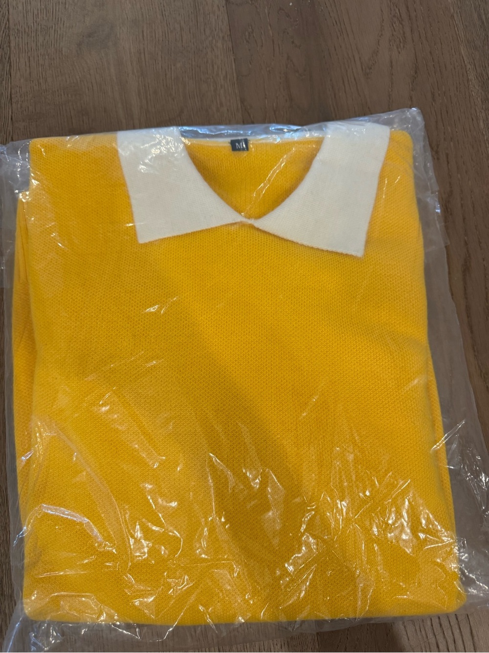 Arthur-inspired Yellow Knit Sweater with White Collar
